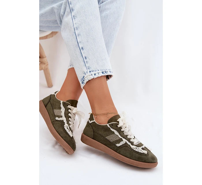 Dámské tenisky s krajkou zelené model 22107037 - Boto