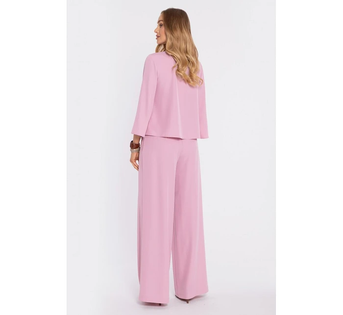 M905 Elegantná blúzka s voľnými rukávmi - púdrová