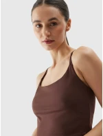 Dámsky recyklovaný top na jogu 4F - hnedý
