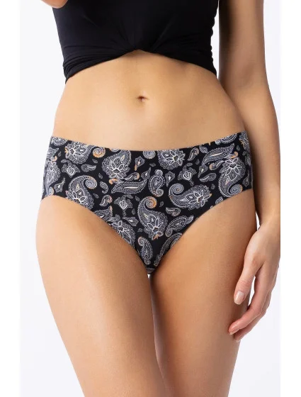 Klasické čierne nohavičky so vzorom Paisley Simple - Julimex