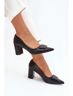 Dámské lodičky na klínku černé model 21908478 - SWEET SHOES