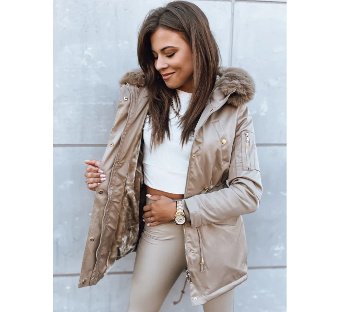 Dámská zimní bunda parka béžová Dstreet model 21971002 - FashionStreet
