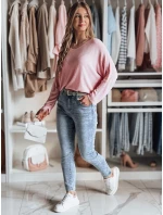 Dámské džínové kalhoty slim fit s páskem blue Dstreet model 21985248 - FashionStreet