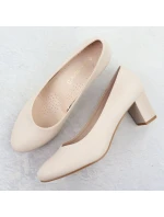 Sergio Leone W SK415B béžové lodičky na podpätku