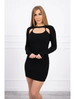 Pruhované vypasované šaty čierne