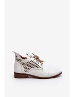 model 21646163 Nízké Kožené Dámské Bílé Botky - Zazoo