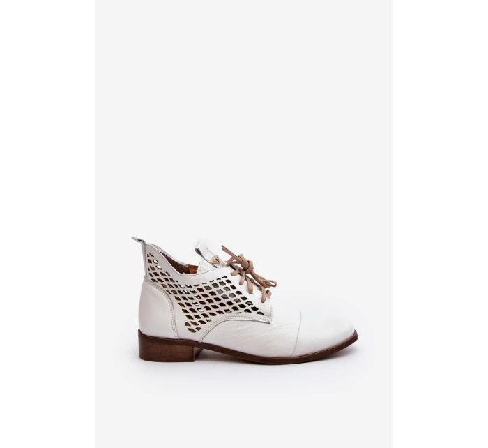 model 21646163 Nízké Kožené Dámské Bílé Botky - Zazoo