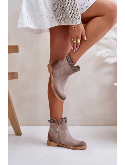 Niskie Botki Damskie Na Płaskim Obcasie Zamszowe Lewski 3624 Cappucino Niskie Botki Damskie Na Płaskim Obcasie Zamszowe Lewski 3624 Cappucino