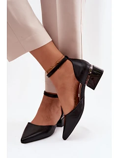 Lodičky na klínku s páskem Vinceza 62278 Černé