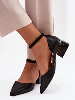 Lodičky na klínku s páskem Vinceza 62278 Černé