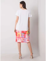 Šaty DHJ SK 13119.26P biela a ružová