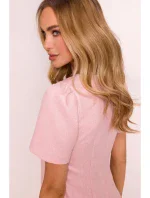 M855 Mini šaty v áčkovej línii - broskyňové