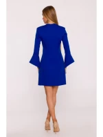 M876 Šaty so širokými manžetami - kráľovská modrá M876 Šaty so širokými manžetami - kráľovská modrá