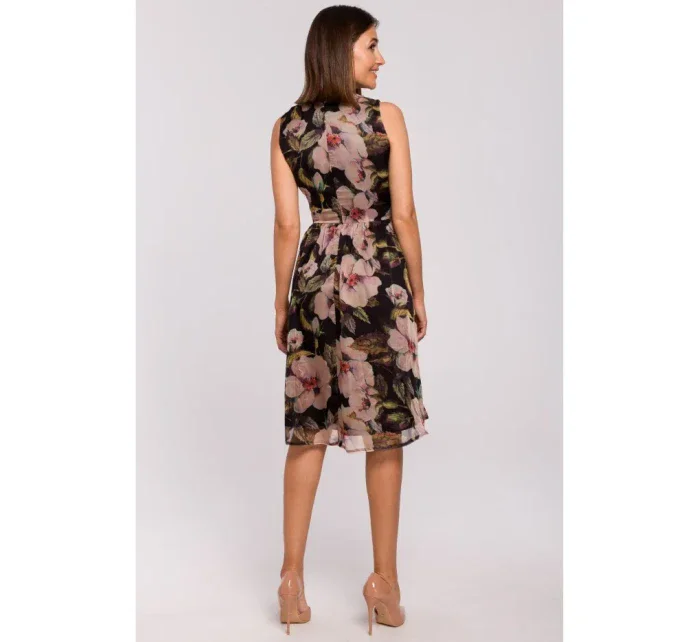 model 18002742 Šifonové šaty s hlubokým výstřihem model 3 - STYLOVE model 18002742 Šifonové šaty s hlubokým výstřihem model 3 - STYLOVE