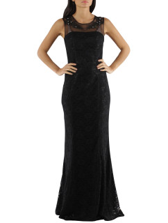 Společenské a šaty krajkové dlouhé  Paris černé Černá / XS  Paris model 15042637 - CHARM&#39;S Paris