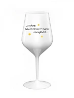 BECAUSE WRAPING GIFTS IS NOT A PROBLEM - biely nerozbitný pohár na víno 470 ml