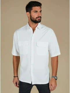 Pánské bílé tričko s krátkým rukávem Dstreet model 21990418 - FashionStreet