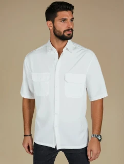 Pánské bílé tričko s krátkým rukávem Dstreet model 21990418 - FashionStreet