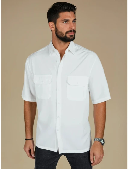 Pánské bílé tričko s krátkým rukávem Dstreet model 21990418 - FashionStreet