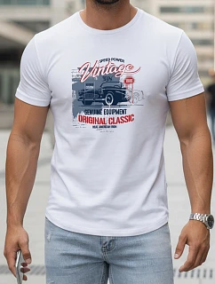 Tshirt męski z nadrukiem  biały model 22156930 - FashionStreet