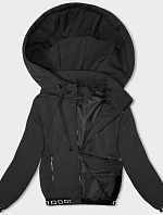 Prešívaná bunda s ozdobnými rebrovanými lemami čierna (16M9086-392)