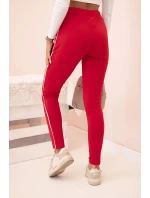 Dámské bavlněné cargo kalhoty s kapsami a řetízkem béžové