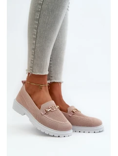 Dámské Mokasíny Na Ploché Podrážce S Zlatým Růžové model 21665508 - EVENTO