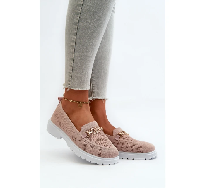 Dámské Mokasíny Na Ploché Podrážce S Zlatým Růžové model 21665508 - EVENTO Dámské Mokasíny Na Ploché Podrážce S Zlatým Růžové model 21665508 - EVENTO