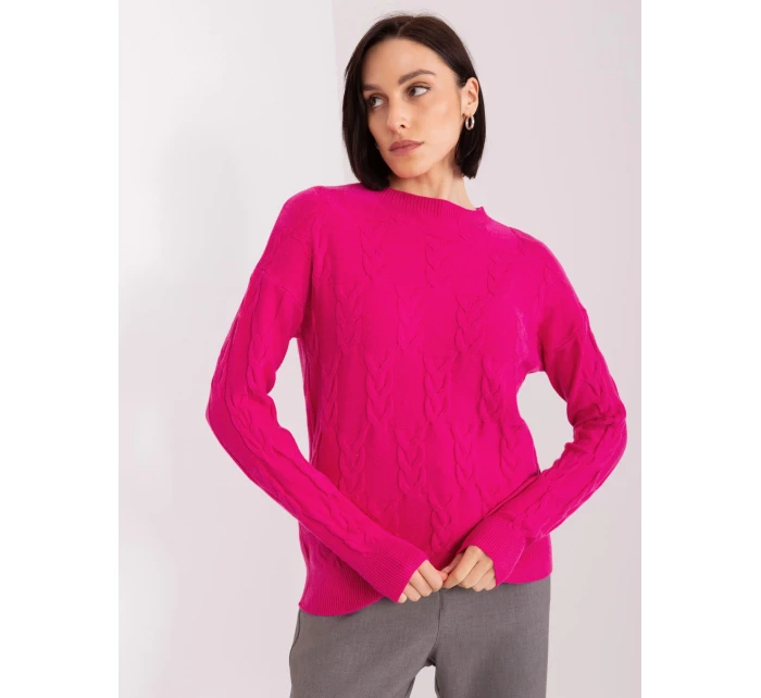 Sweter AT SW model 19040828 fuksjowy - FPrice Sweter AT SW model 19040828 fuksjowy - FPrice