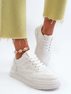 Dámske tenisky na platforme z ekokože, biele Lynnette