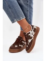 Dámske tenisky na platforme - hnedé Denissa Dámske tenisky na platforme - hnedé Denissa