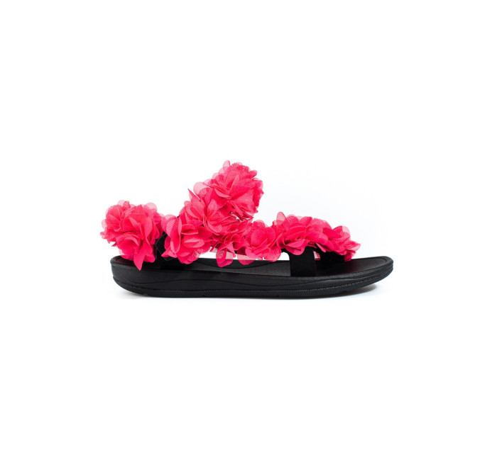 Dizajnové dámske ružové sandále bez podpätku