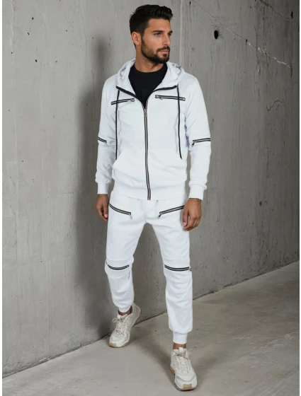 FashionStreet pánska biela tepláková súprava AX0813