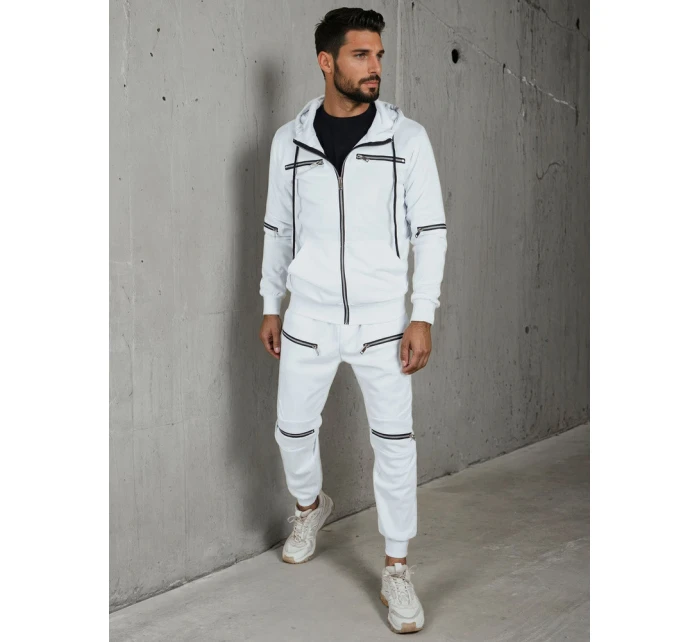 FashionStreet pánska biela tepláková súprava AX0813