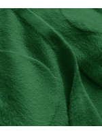 Tmavozelený dlhý vlnený prehoz cez oblečenie typu alpaka s kapucňou (908)