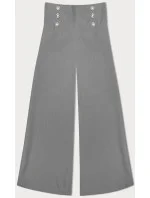 Elegantní šedé široké dámské kalhoty model 20159957 - MADE IN ITALY Elegantní šedé široké dámské kalhoty model 20159957 - MADE IN ITALY
