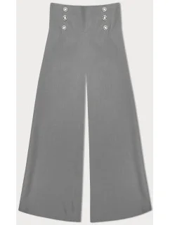 Elegantní šedé široké dámské kalhoty model 20159957 - MADE IN ITALY