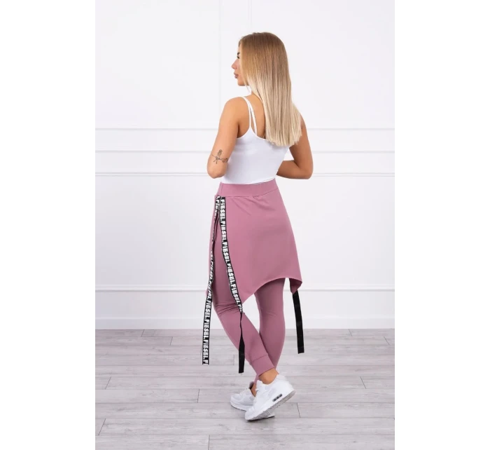 Nohavice/oblek s nápisom selfie tmavo ružové