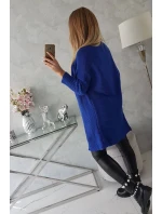 Sveter s netopierími rukávmi nevädzovo modrý