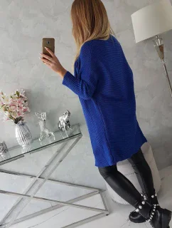 Svetr s netopýřími rukávy chrpově modrý