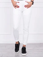Nohavice farebné džínsové biele