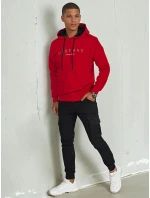 Pánska červená mikina s potlačou FashionStreet BX5681
