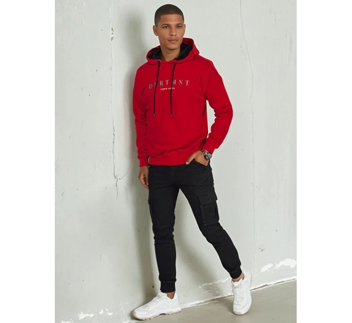 Pánska červená mikina s potlačou FashionStreet BX5681