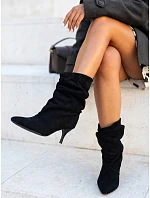 Botki damskie zamszowe na czarne model 22347582 - FashionStreet