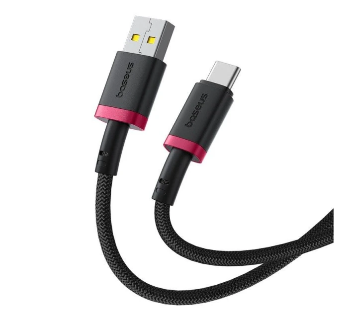Baseus Dura USB-Type C 60W 2m kábel (červený/čierny)
