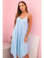 Women's dress with flared with  modrý model 21097703 - K-Fashion
