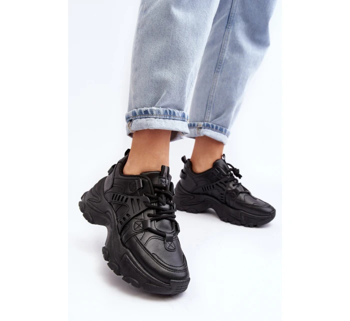 Masywne Damskie Buty Sportowe Sneakersy Czarne Toderus