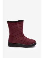 Wysokie Damskie Ocieplane Śniegowce Bordowe Luxina