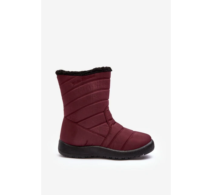 Wysokie Damskie Ocieplane Śniegowce Bordowe Luxina