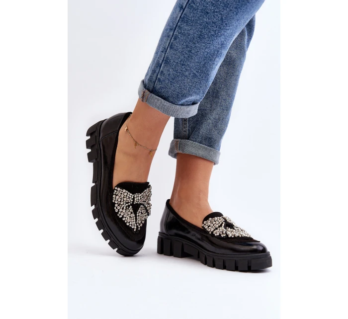 Lakované dámské mokasíny model 21647064 černé - Laura Messi